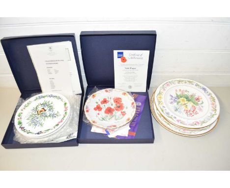 Collection of Royal Worcester and other floral decorated collectors plates