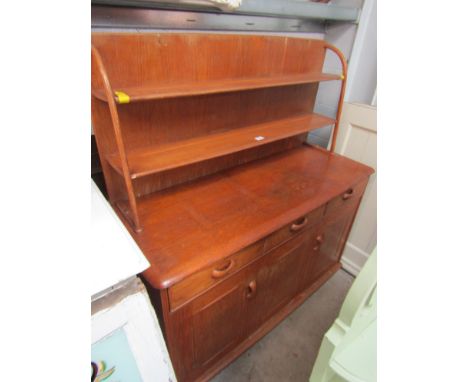 An Ercol style three drawer two door sideboard, raised back 