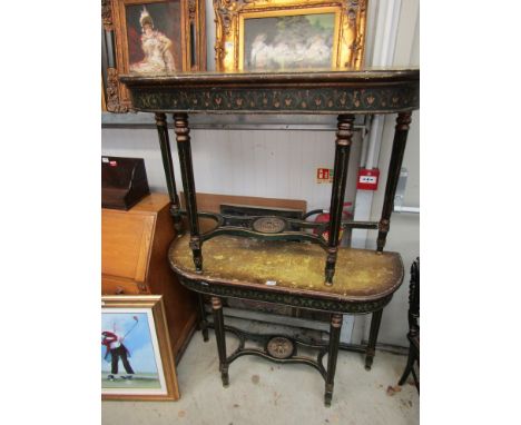 A pair of painted French console tables 114cm w x 37cm deep