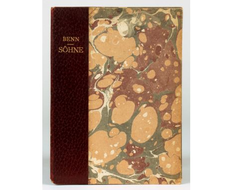 Gottfried Benn. Söhne. Neue Gedichte. Berlin, A. R. Meyer [1913]. Mit einer Titelillustration von Ludwig Meidner. Originalhal