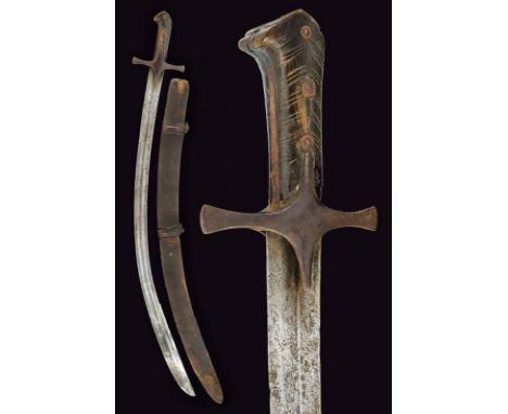 dating: late 17th Century provenance: Poland, Curved, single-and short false-edged blade, with double fuller and various pitt
