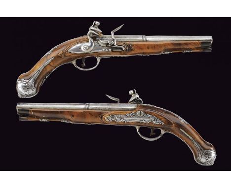 dating: Mid 18th Century provenance: North Italy, Smoothbore, round, two-stage barrels, the first part octagonal and signed '