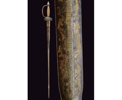dating: late 18th Century provenance: Sardinian Kingdom, Straight, colichemarde blade; finely engraved (remains of gilding) w