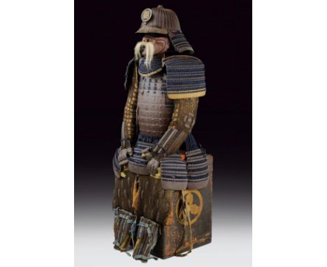 dating: Period (1603-1867) provenance: Japan, A 32-plate suji kabuto made of brown-lacquered iron with gilded copper tehen ka