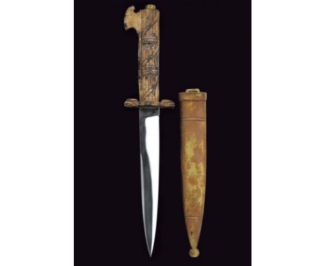 dating: Second quarter of the 20th Century provenance: Italy, 1932 mod., single-edged blade. Bronze-like, brown metal quillon