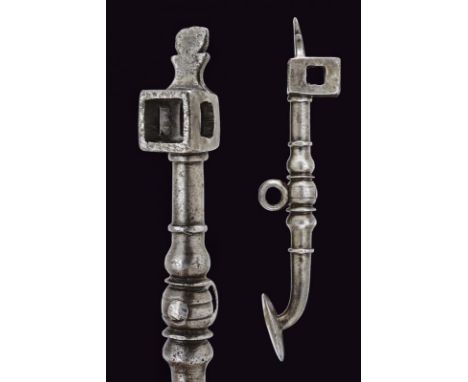 dating: 17th Century provenance: Germany, Made of iron, with four openings of different areas; provided with screwdriver, sus