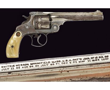 dating: 1881 provenance: USA, A 6-1/2' rifled cylindrical barrel, with high rib featuring company marking in two lines with p