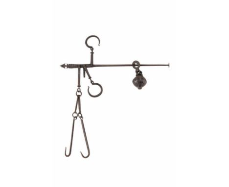 dating: 18th Century provenance: Italy, Made of iron, carved head with several marks, complete with sliding weight with sword