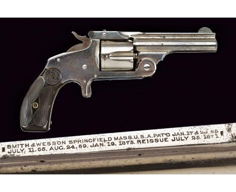 dating: 1877 - circa 1880 provenance: USA, Rifled, 38 S&amp;W cal barrel (visible rifling), provided with high rib with compa