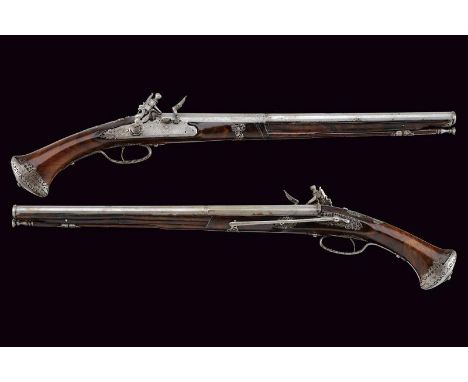 dating: 17th Century provenance: Brescia, Long, smoothbore, two-stage, 13 mm cal. barrels, octagonal at the first part with l