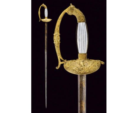 dating: Second quarter of the 19th Century provenance: France, Straight, browned, single-and-false-edged blade, with fuller f