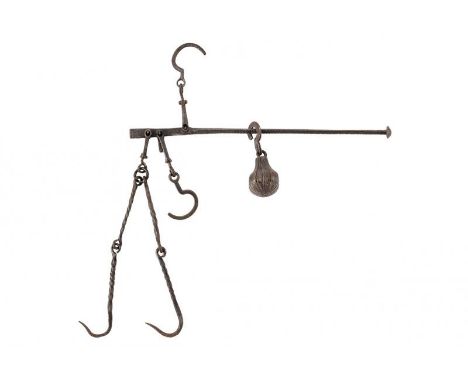 dating: 18th Century provenance: Italy, Made of iron, head with marks, complete with sliding weight with sword pommel and hoo