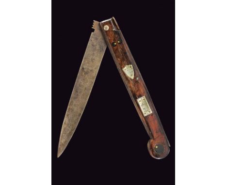 dating: Second half of the 19th Century provenance: Southern Italy, Straight, single-edged blade engraved with simple spirals