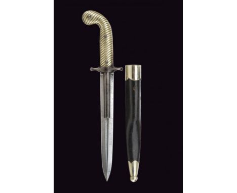 dating: Mid 19th Century provenance: France, Straight, double-edged blade, ribbed in the middle and at the tip, with fuller o