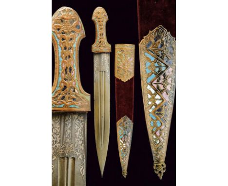 dating: 19th Century provenance: Caucasia, Straight, double-edged blade, the base decorated on both sides with floral motifs 