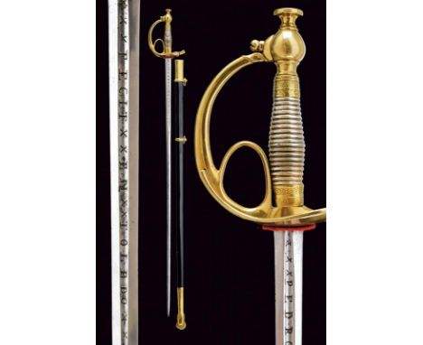 dating: First half of the 19th Century provenance: Sardinian Kingdom, Straight, double-edged blade of 18th century, Spanish m