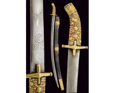 dating: early 18th Century provenance: Near East, Curved, single-and short false-edged blade, pitting at the tip, the surface