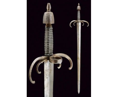dating: 17th Century provenance: North Italy, Large, straight, double-edged blade of hexagonal section, the base with mark 'A