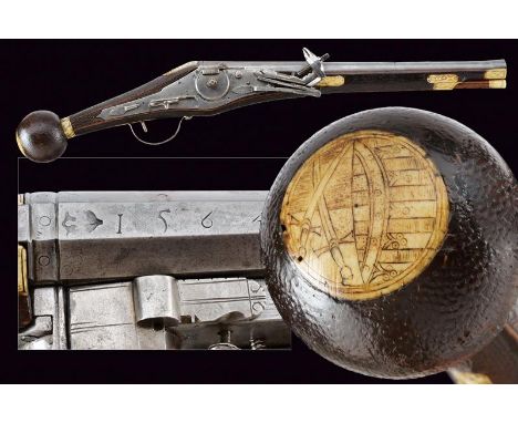 dating: 1564 provenance: Saxony, Smoothbore, two-stage, 13 mm cal. barrel, octagonal at the first part and then round, with r