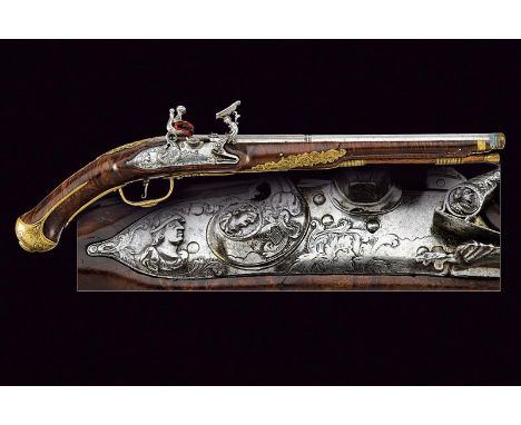 dating: circa 1700 provenance: Tuscany, Long, smoothbore, two-stage, 12 mm cal. barrel, octagonal at the first part, decorate
