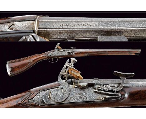 dating: mid-17th Century provenance: Brescia, Smoothbore, two-stage, 18 mm cal. barrel, octagonal at the first part, with fra