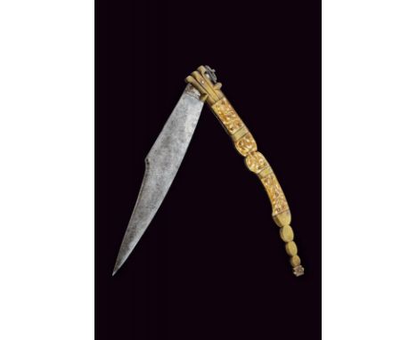 dating: Late 19th Century provenance: Spain, Single-edged blade marked 'NAVAJA / DE TOLEDO' on one side. Beautiful iron grip 