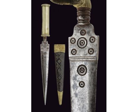 dating: First half of the 19th Century provenance: Italy, Straight, double-edged blade, decorated with concentric circle carv