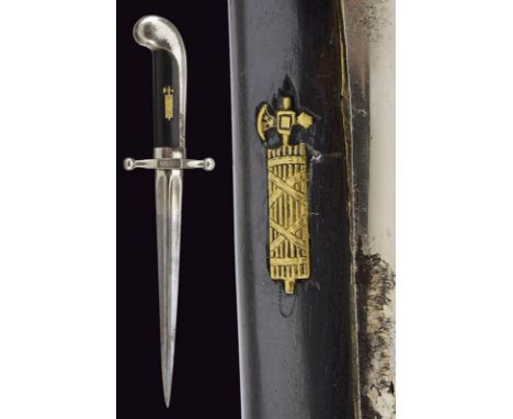 dating: Second quarter of the 19th Century provenance: Kingdom of Italy, Straight blade of cruciform section with tang of ell