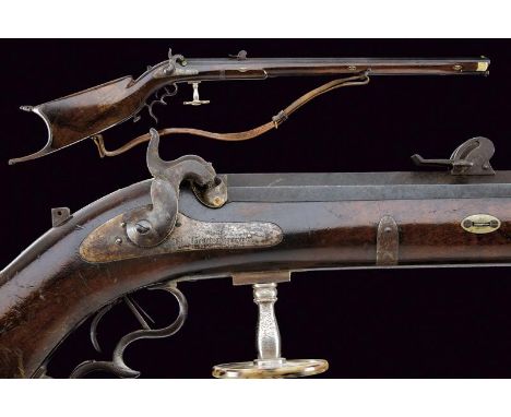 dating: Mid 19th Century provenance: Swiss, Rifled, octagonal barrel, provided with foresight and adjustable rear sight. Tang