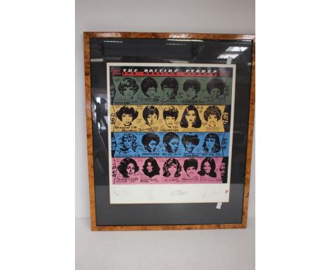 Rolling Stones - Some Girls - Numbered Lithograph Framed with facsimile autographs60 Cm Width , 74CM Height Approximately 