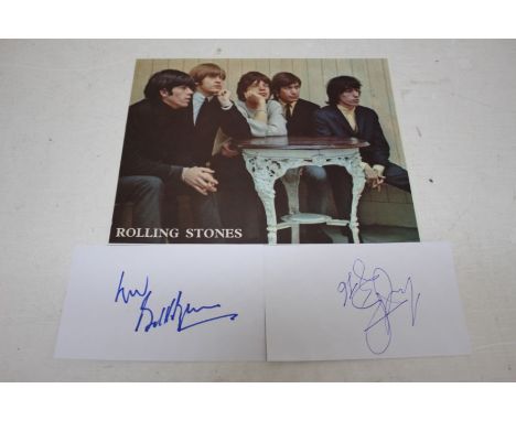 Rolling Stones - Charlie watts signed on paper and Bill Wyman signed on Paper with picture -&nbsp;