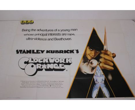 Clockwork Orange British Quad Film Poster Release Poster 1972 Directed By Stanley Kubrick, Artwork By Phillip Castle102 Cm Wi