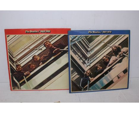 Collection of The Beatles LP's and 45's , To Include Beatles 1962-1966 ( Red) The Beatles 1967- 1970 ( Blue) A Hard Days Nigh