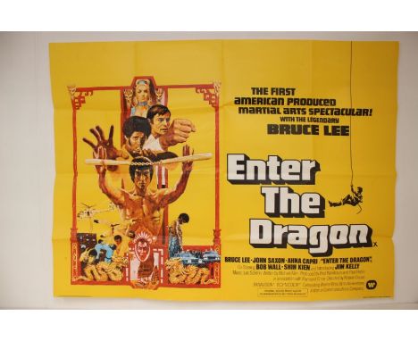 An Original 1973 Poster Of Bruce Lee's Enter The Dragon, The First American Produced Film And Arguably His Most Popular Film 