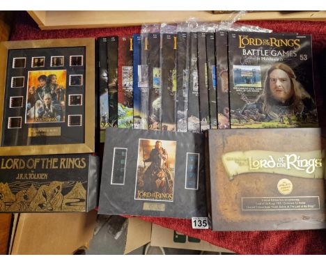 Assortment of Lord of the Rings Collectables inc 12 Lord of the Rings Battle Games magazines, Lord of the Rings Animated Limi