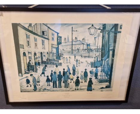 LS Lowry (1887-1976) Industrial Street Scene Framed Print - 83x63cm