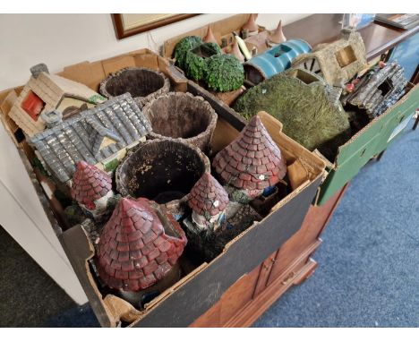 Group of Three Boxes of Light-Up Garden Heritage Home Ornaments