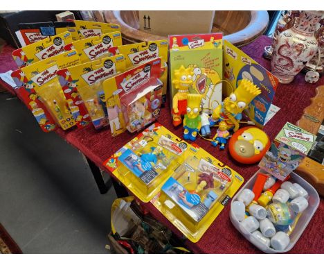 Collection of Various Simpsons Cartoon Toys and Model Figures