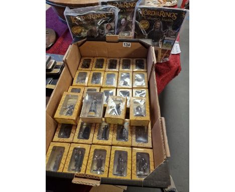 Set of 28 Lord of the Rings Collectors Models Forces of Sauron and Forces of Good Figures, plus a King Aragorn Chess Piece an
