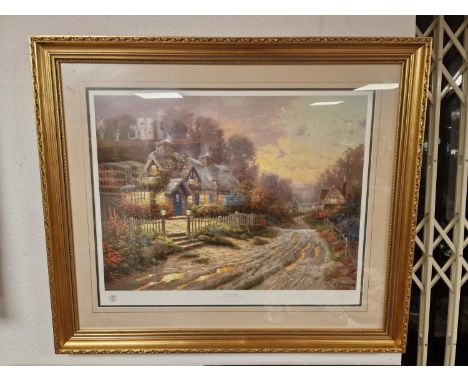 Well Framed Teacup Cottage Limited Edition Print by Thomas Kinkade