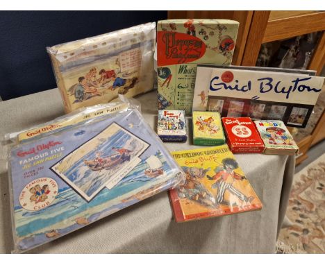Collection of Various Enid Blyton Rarities, inc Playing Cards, Jigsaw, Pepys Party Games, The Golliwog Grumbled 