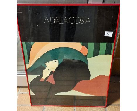 Vintage Amleto Dalla Costa Fashion Print, signed 1980 - 49x65cm