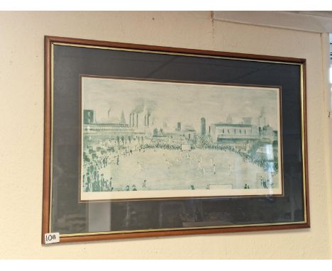 LS Lowry (1887-1976) Limited Edition 91/350 Lancashire Cricket Ground Framed Print w/Artists Proof - 87x58cm