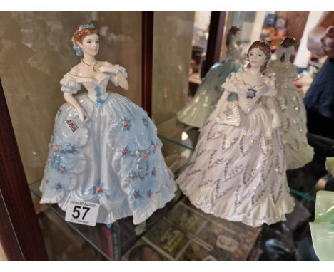 Pair of Limited Edition Royal Worcester Lady Figures/Figurines inc 'The First Quadrille' and 'The Last Waltz'