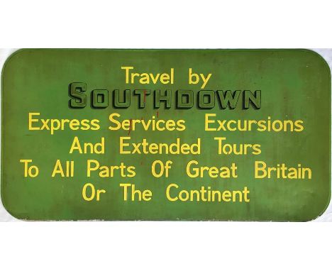 Southdown Motor Services ADVERTISING DISPLAY PANEL from a 'Queen Mary' Leyland PD3. These panels were placed in the blank win
