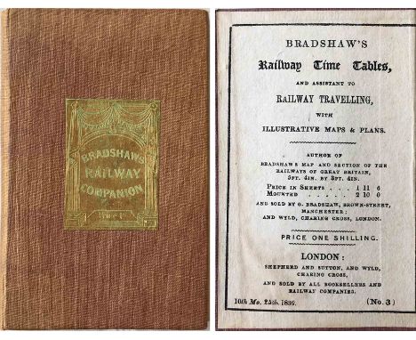 [Updated] 1839 Bradshaw's RAILWAY COMPANION, the 1st edition so titled. This is the version dated '10th Mo 25th, 1839 (No 3)'