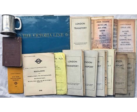 Bundle of London Underground ephemera comprising 9 x 1950s-80s Signal Dept District &amp; Circle Line WIRING DIAGRAMS, fold-o