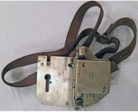 LCC Tramways 'A'-type TICKET PUNCH, serial no A 585, inscribed 'LCCT' on the casing. Comes with correct back-plate w/strap - 