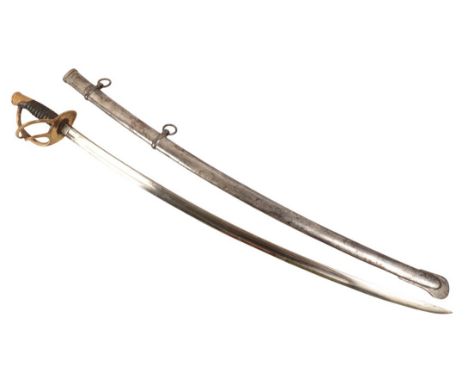 A MODEL 1860 US LIGHT CAVALRY SABRE produced by Ames of Chicopee, Massachusetts and stamped as such on the ricasso, the sword