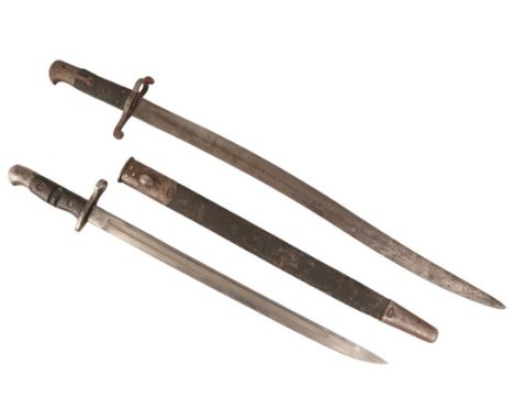 TWO BAYONETS an American Remington Bayonet dated 1918, in average condition; together with an 1856 Pattern Yataghan Bayonet i